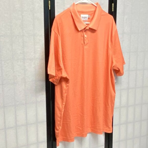 Goodfellow Short Sleeve Standard Fit Stripe Performance Polo Shirt Orange NWT 2X - Picture 4 of 12